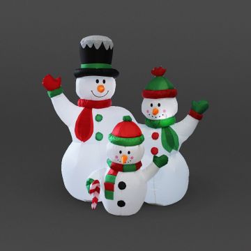 1.5m Inflatable Snowman Family with 12 LEDs
