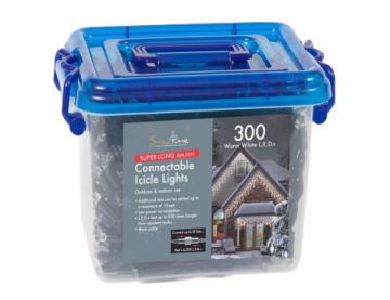 300 Warm White Connectable Icicle Lights