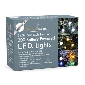 200 White LED Chasing Lights (Battery Operated)