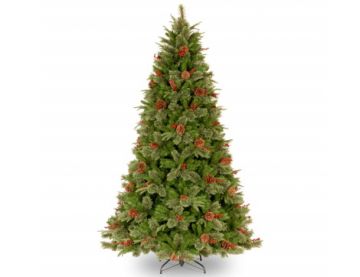 7 ft (210 cm) Colonial Fir Artificial Christmas Tree with Berries and Cones
