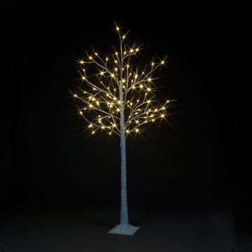 1.8m Birch Tree with 96 Warm White LEDs Including 24 Flash Bulbs