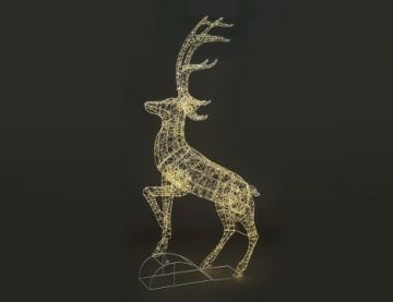 2m Metal Stag with Raised Leg & 1500 Warm White Copper Wire Lights
