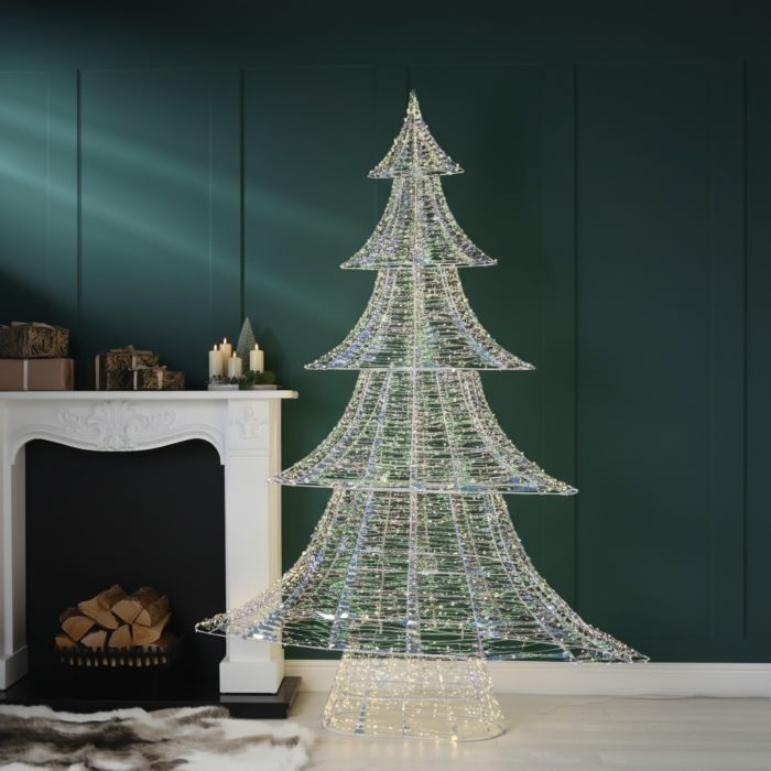 7ft (210cm) Lit Iridescent Display Christmas Tree - Warm White LED main product photo