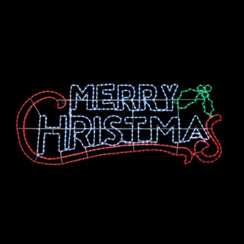 Merry Christmas Sign Rope Light - 600 Multi LEDs