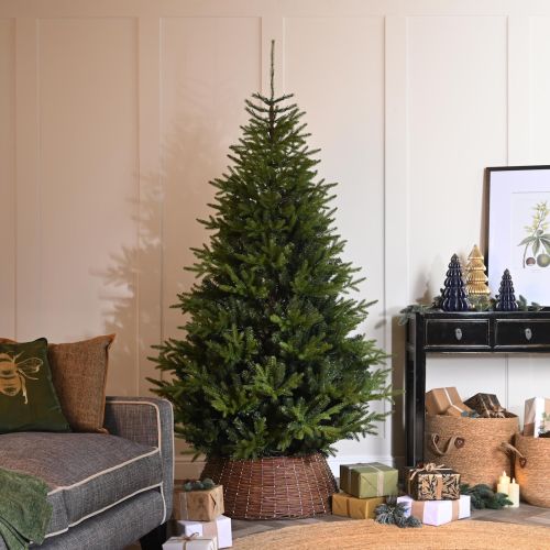 7ft (210cm) Prelit White Mountain Pine Artificial Christmas Tree