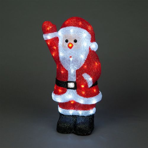 54.5cm Acrylic Santa with 70 Ice White LEDs