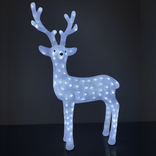 115cm Acrylic Standing White Deer