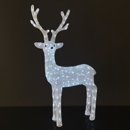 113cm Standing Stag with Ice White LEDs